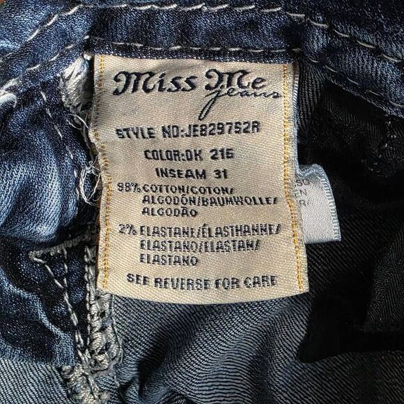 Miss Me Signature Skinny Jeans 24 Rhinestone Flap Pockets - Picture 7 of 11